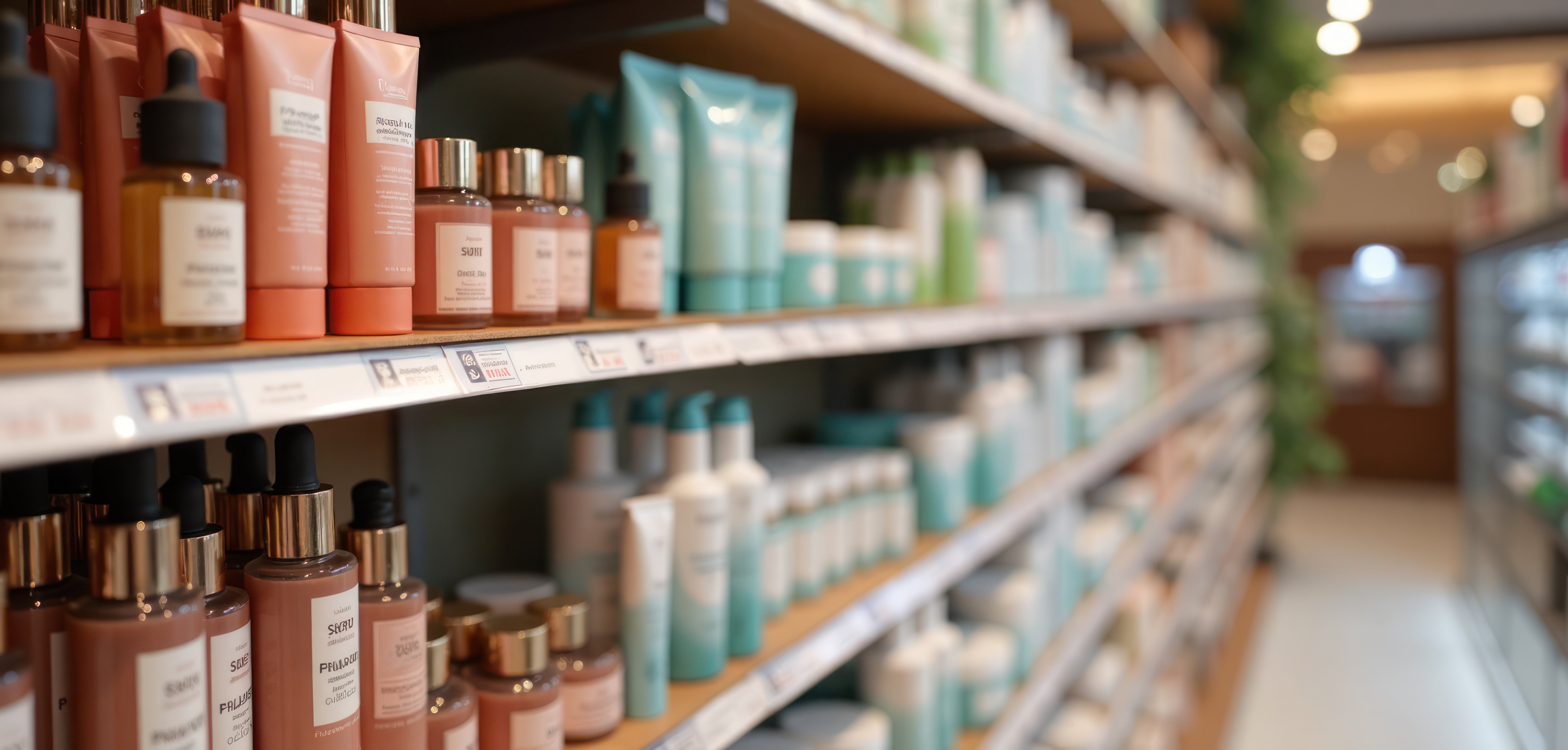 Skincare products from a private equity backed company on a store shelf