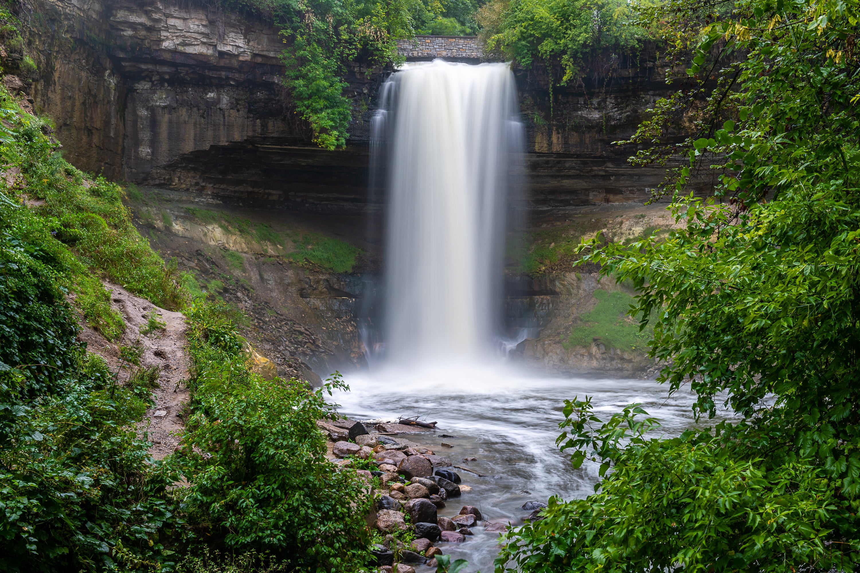 Minnehaha Falls waterfall in Minneapolis